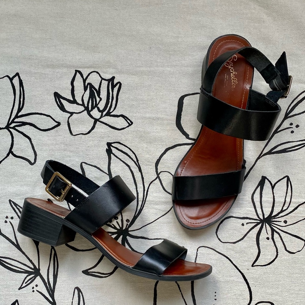 Seychelles Gallivant Leather Strap Heel Sandals 9